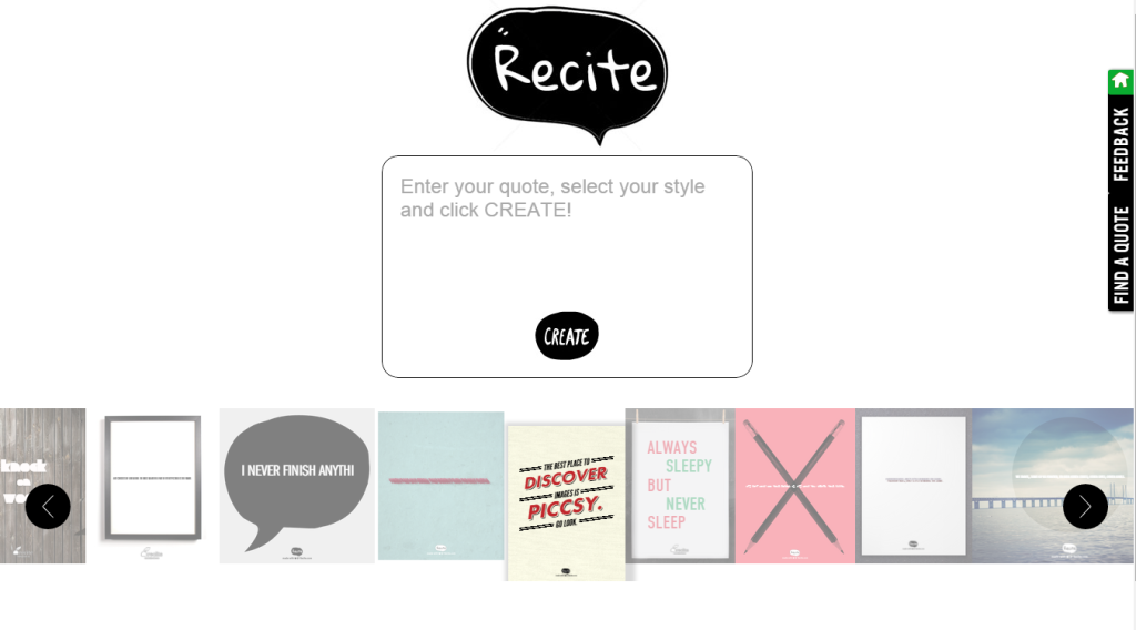 Recite text design platform